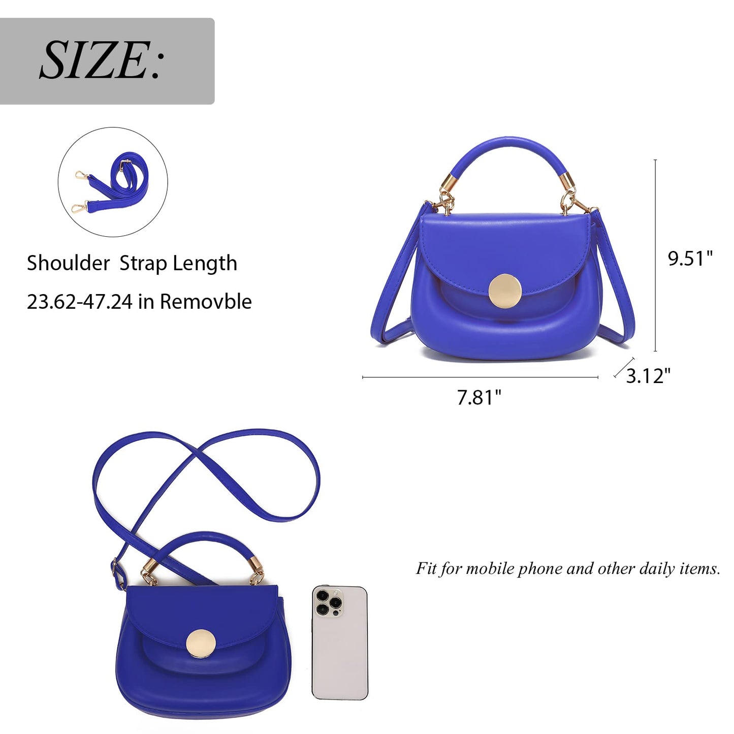 SHUIANGRAN Fashion Cross-body bags for women Womens Purses Minimalist Purses Ladies BagSingle-shoulder Crossbody Handbag (2# klein blue)