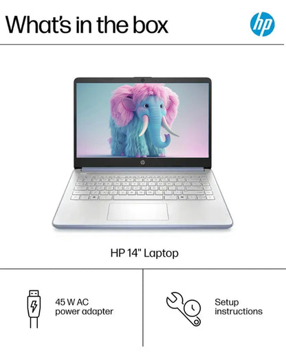HP Business Student Laptop Computer - Windows 11 Pro & Microsoft Office Lifetime | 14 inch HD | AI-Powered, 12 Hr Batter N-Serious Laptop| 16GB RAM, 128GB UFS, 256GB Extend Micro SD | Blue