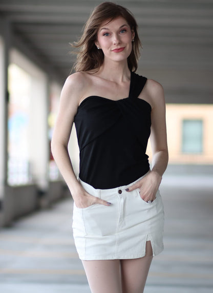 luvamia Skorts Skirts for Women Denim Mini Skirt Side Slit with High Waisted Jean Shorts Stretchy White Skirt Jean Shorts for Women Skorts Skirts for Womens Shorts Brilliant White X-Small