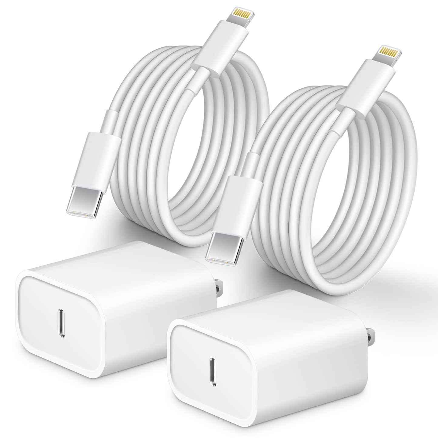 Phone 14 13 12 Fast Charger [MFi Certified] 10FT Type C Charger 2 Pack 20W USB C Charging Block with Fast Charging Cable for Phone 14/14 Pro/13/13Pro Max/12/12 Pro Max/11/XS/XR/X/8Plus