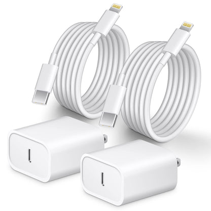 Phone 14 13 12 Fast Charger [MFi Certified] 10FT Type C Charger 2 Pack 20W USB C Charging Block with Fast Charging Cable for Phone 14/14 Pro/13/13Pro Max/12/12 Pro Max/11/XS/XR/X/8Plus