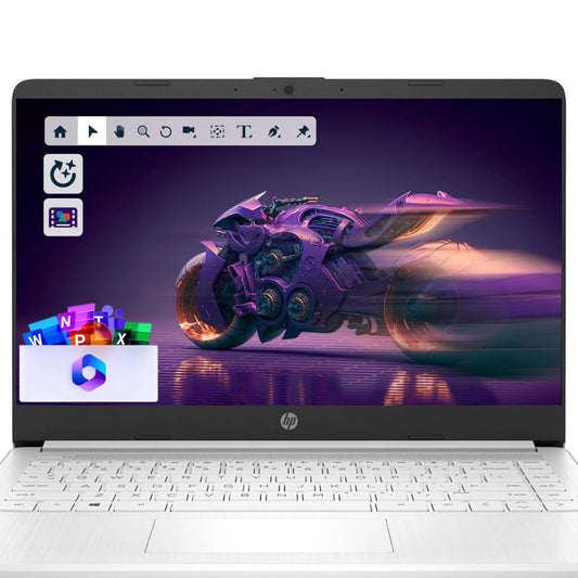 HP Student and Home Laptop with Free Microsoft 365, 16GB RAM, 1.1TB Storage (128GB SSD and 1TB Cloud Storage), Fast Intel Core, Win 11 w/o Earbuds – Perfect for Work & Play