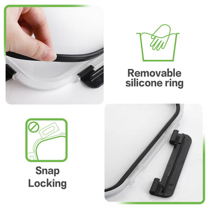 HOMBERKING 10 Pack Glass Meal Prep Containers with Locking Lids, Glass Food Storage Containers Set, Airtight Glass Lunch Bento Boxes, BPA-Free & Leak Proof, 36oz & 14oz(10 lids & 10 Containers), Black