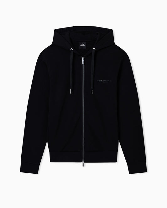 Armani Exchange Men's Milano/Ny Zip Up Hooded Sweatshirt, Black, Large