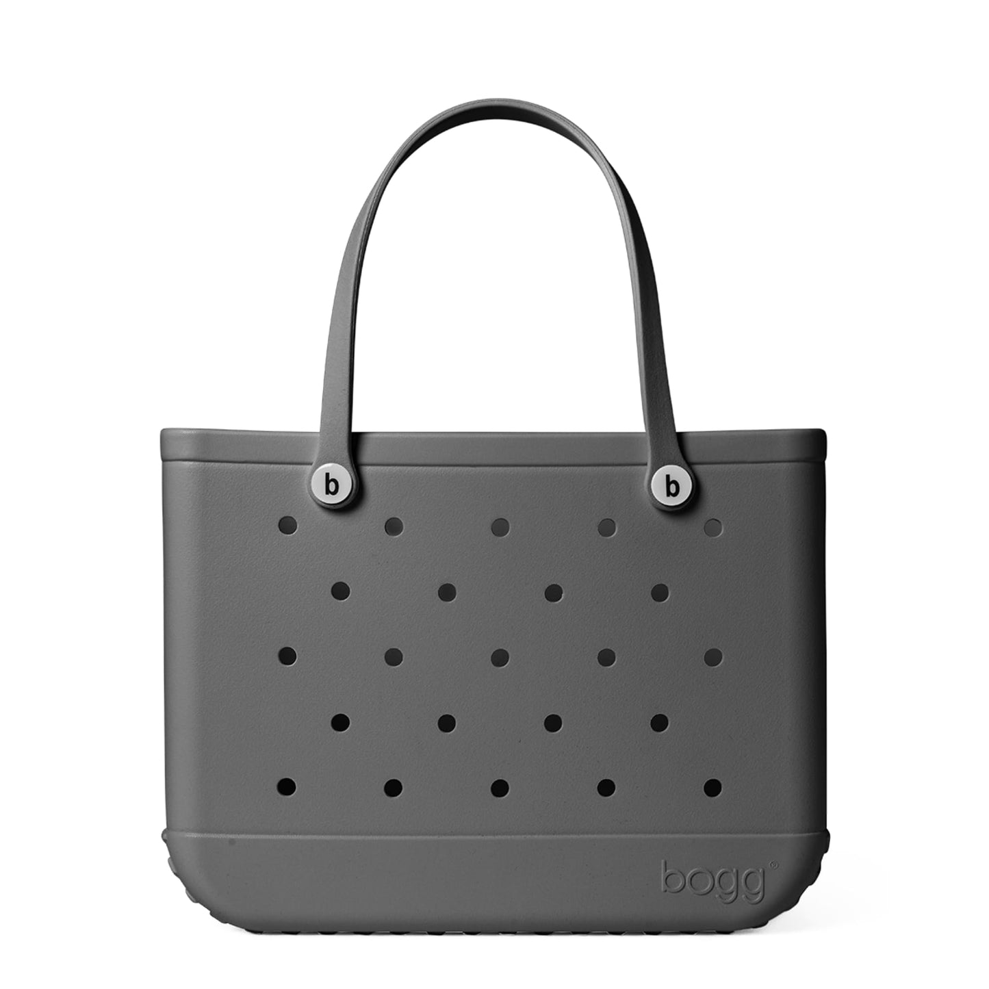 BOGG BAG - Original, Large Tote - Fogg, White Buttons - 19in L x 9in W x 14in H - Beach, Pool, Boat, Sports - All Purpose EVA - Lightweight, Washable, Durable