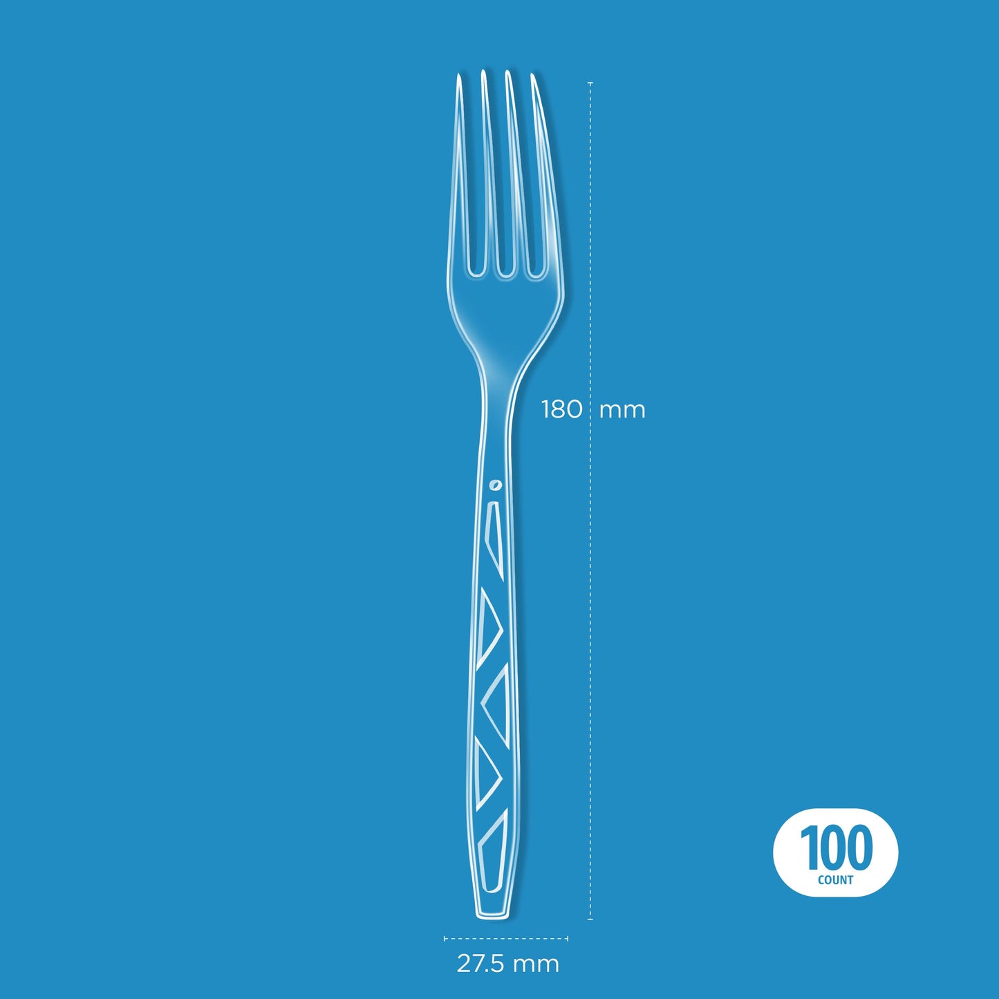 Amazon Basics Disposable Clear Plastic Forks, Premium Quality, 100 Count, Large Pack