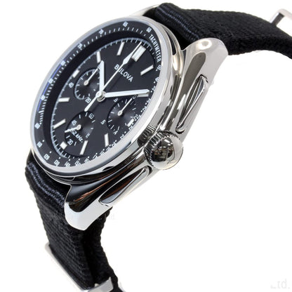 Bulova Men's Archive Series Lunar Pilot 6-Hand Chronograph High Performance Quartz Stainless Steel, Black NATO Strap and Sapphire Crystal Style: 96A225