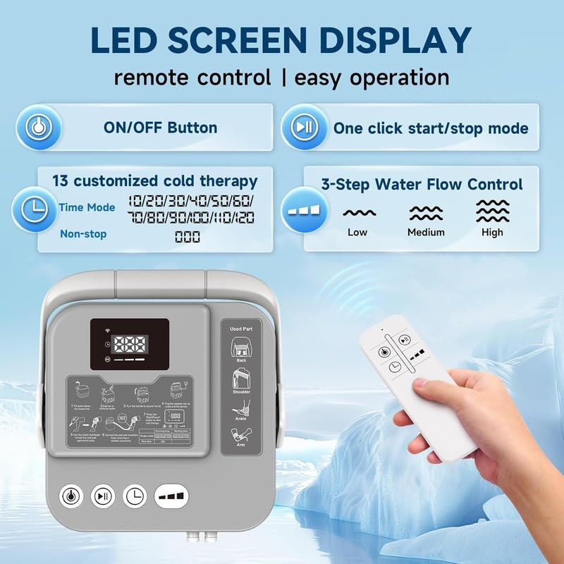 KETFIY Cold Therapy Machine,Programmable Timer Ice Therapy for Knee with Silent Pump,Knee Ice Machine for Sports Injuries Cryotherapy,Shoulder,Ankle and Back