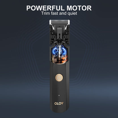 OLOV Electric Body Hair Trimmer - Groin Trimmer for Men - Bikini Trimmer Women - Wet/Dry Shaver Groomer, Replaceable Ceramic Blade Heads, USB Recharge Dock, Waterproof Hygiene Razor, Black