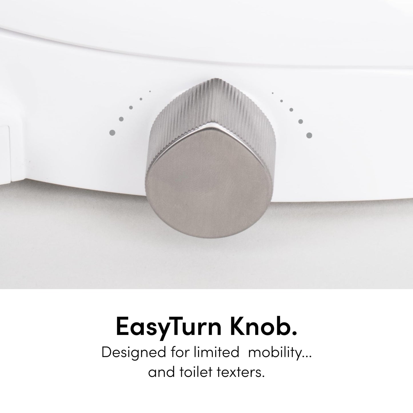 TUSHY Wave Non-Electric Bidet Toilet Seat | Sleek Elongated Design, Quick-Release for Easy Cleaning | DuoFlow Front & Rear Wash, Soft-Close Lid, Self-Cleaning Nozzle, 10-Min DIY Install, Platinum Knob