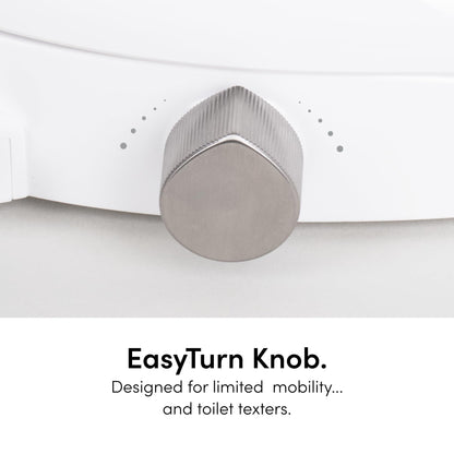 TUSHY Wave Non-Electric Bidet Toilet Seat | Sleek Elongated Design, Quick-Release for Easy Cleaning | DuoFlow Front & Rear Wash, Soft-Close Lid, Self-Cleaning Nozzle, 10-Min DIY Install, Platinum Knob