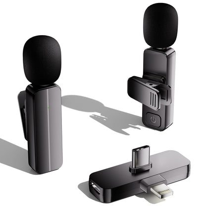 2 Pack Wireless Mini Lavalier Lapel Microphone for iPhone,Android Phone(2 in 1) - 65ft Cordless Clip on Dual Mics with Noise Reduction 6H Working Time for Video Recording Vlogging, YouTube,(Black)