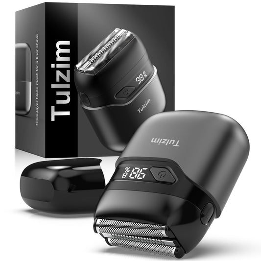 Electric Foil Shavers for Men, Upgraded Mini Electric Razor with LED Display, Compact Face Shaver with IPX7 Waterproof, Foil Shaver for Men with 3 Blade Heads Floating Head Wet/Dry USB Type C