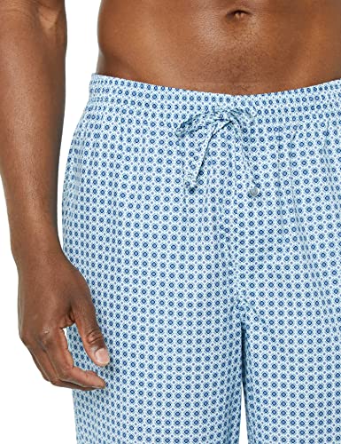 Amazon Essentials Men's Straight-Fit Woven Pajama Pant, Blue Geo Print, X-Large