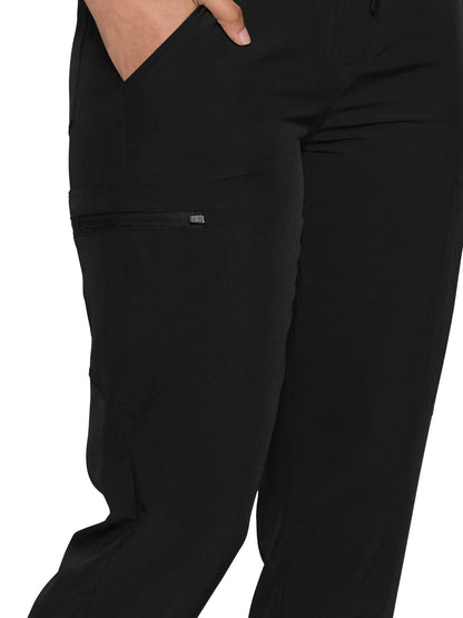 floralhue Scrubs for Women, Women's Medical Scrub Sets, V-Neck Scrubs Top & Cargo Pants with 12 Pockets, Black, M