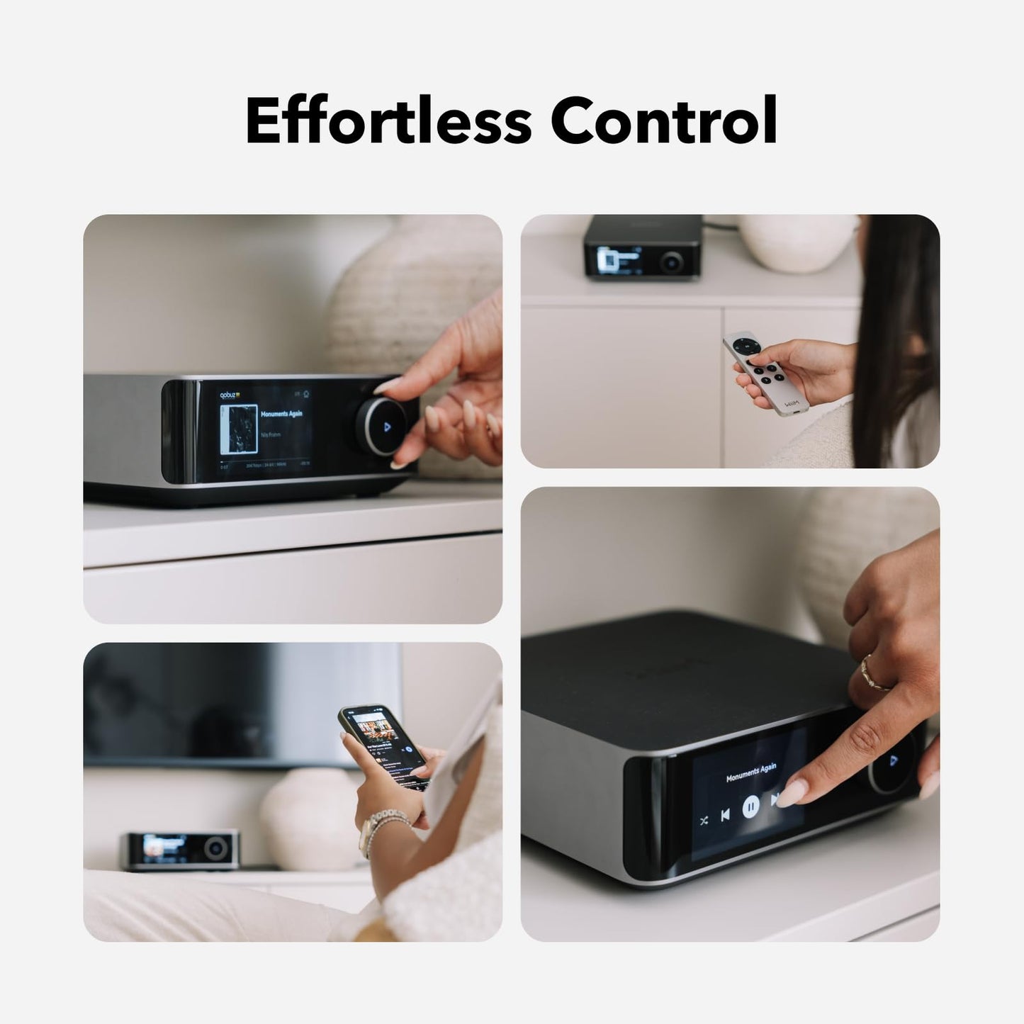 WiiM Amp Ultra with Voice Remote 2 | 100W Streaming Amplifier with Premium ESS ES9039Q2M DAC & Dual TI TPA3255 Amps | Built-in RoomFit EQ & Touchscreen | HDMI ARC, Optical, RCA Inputs | Space Gray