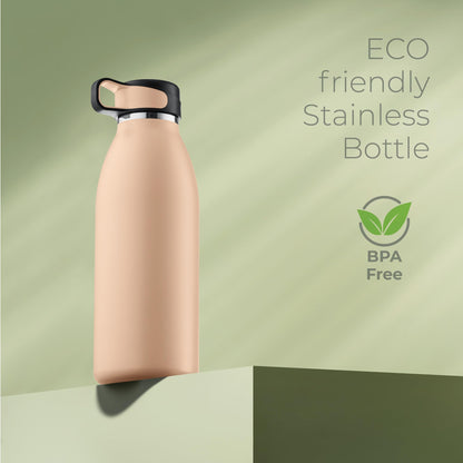 SipX™ Triple-Insulated Stainless Steel Water Bottle - 32oz. With Cover Lid, BPA-Free Reusable Insulated Water Bottle Keeps Cold For 24 Hours, (Pink)