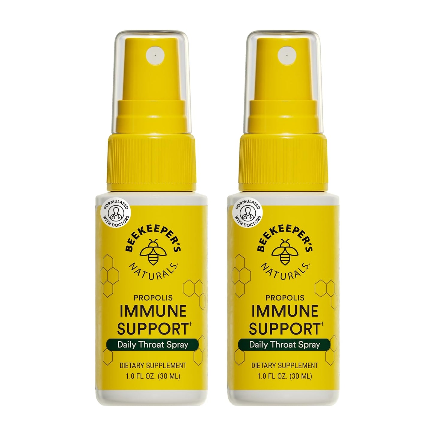 Beekeeper's Naturals Propolis Throat Spray, Natural Immune Support & Sore Throat Relief - Antioxidants, Keto, Paleo, Gluten-Free, 1.0 oz (Pack of 2)