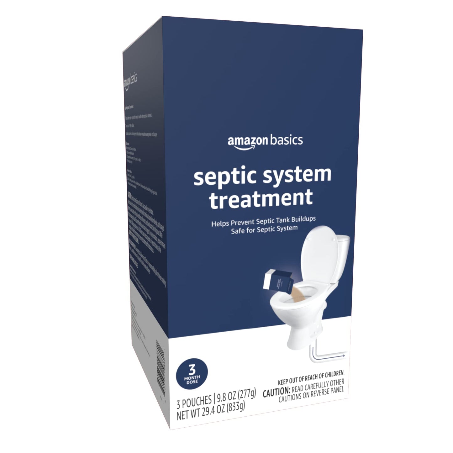 Amazon Basics Septic Treatment, 3 Month Supply of Powder, 3 Count, 29.4 oz (Pack of 1)