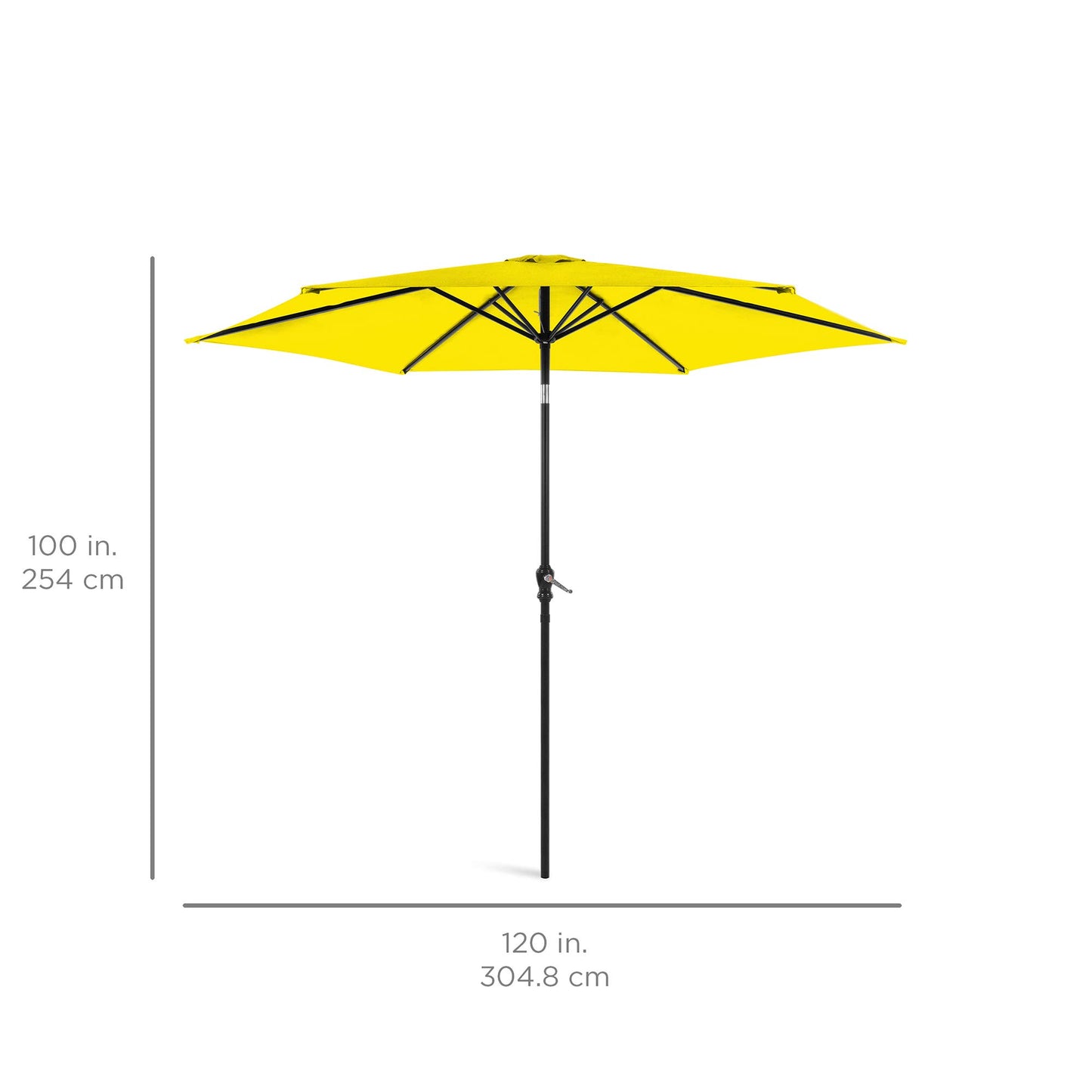 Best Choice Products 10ft Outdoor Table Compatible Steel Polyester Market Patio Umbrella w/Crank and Easy Push Button Tilt - Yellow