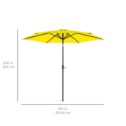 Best Choice Products 10ft Outdoor Table Compatible Steel Polyester Market Patio Umbrella w/Crank and Easy Push Button Tilt - Yellow