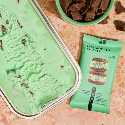 TRUBAR Vegan Protein Bars - Soy Free, Dairy Free, Gluten Free Protein Bars - No Sugar Alcohols - Non-GMO - 12g of Protein - It's Mint To Be Chip - 12 Count