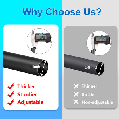 Byondeth Curtain Rods for Windows 16 to 48 or 60 Inches Max Adjustable Length 1 Inch Diameter Window Curtain Rod with Aluminium Finials, Black