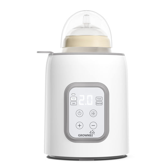 Bottle Warmer, Grownsy 8-in-1 Fast Baby Bottle Warmer with Timer, Safe for Breastmilk Nutrients, Accurate Temperature Control, with Defrost, Sterili-zing, Keep Warm, Heats Baby Food & Bottles