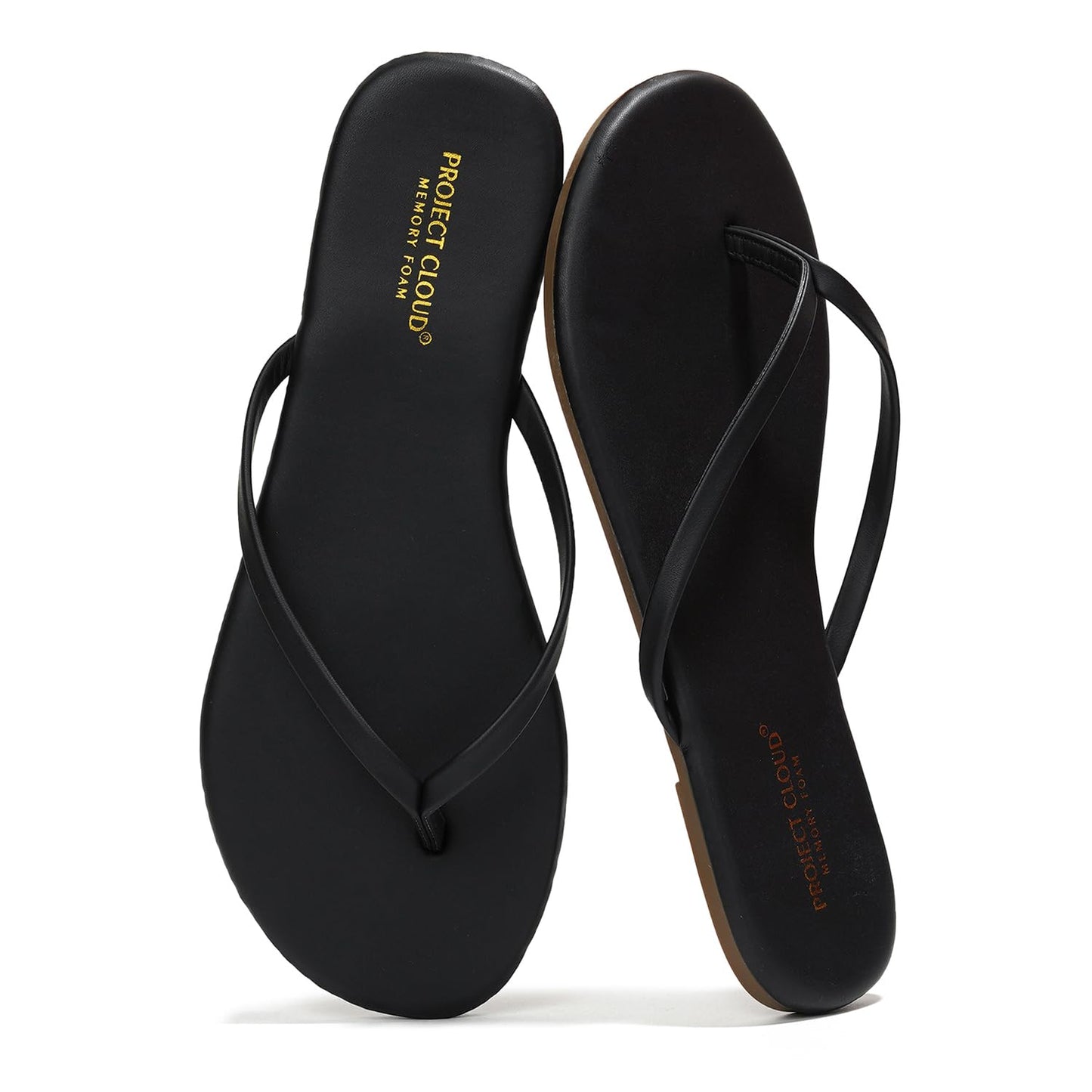 Project Cloud Flip Flops for Women Footwear- Lightweight and Memory Foam Insole Sandals for Women 2026 - Durable Non-Slip Beach Essentials Flats for Women Sandals (Foundations, Black, 8.5)