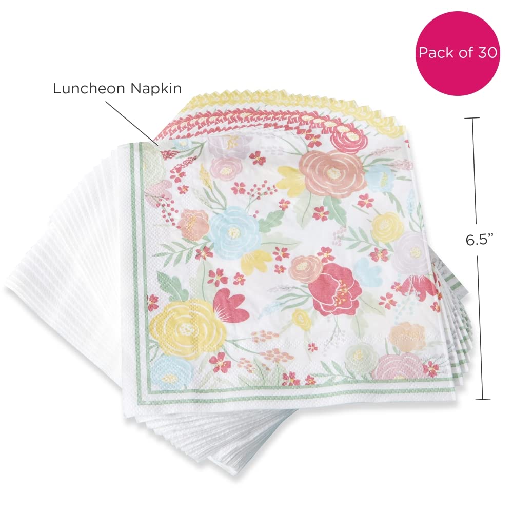 Kate Aspen 2 Ply Paper Napkins (Set of 30) Garden Blooms Collection, One Size, Multicolor