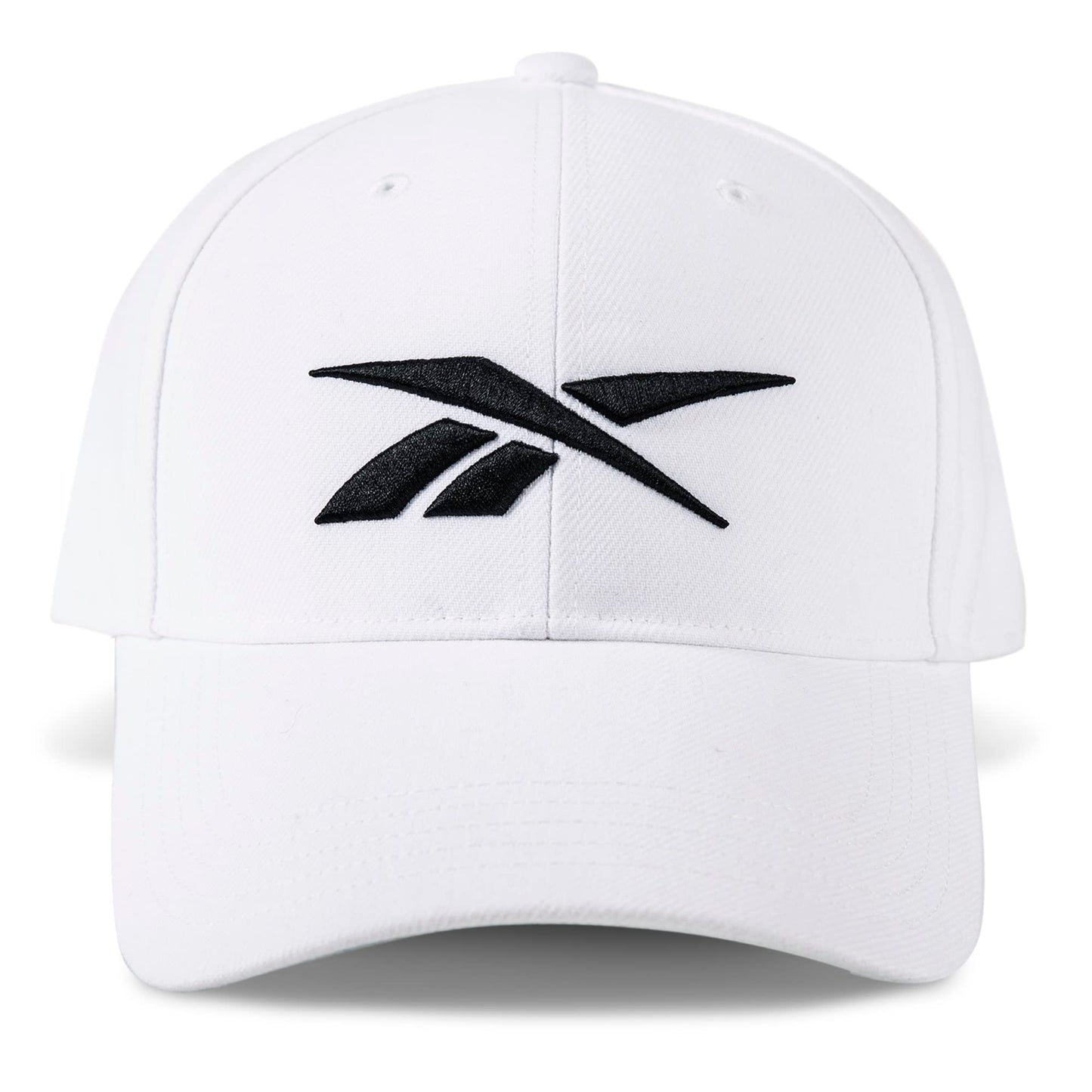 Reebok Medium Curved Brim with Breathable Design Classic Ballcap with Adjustable Snapback for Men and Women (One Size Fits Most), White