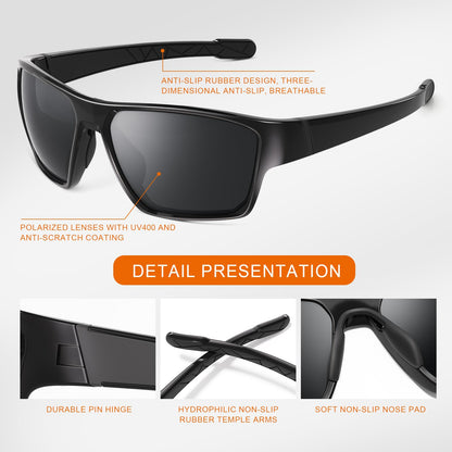 suoso Sports Polarized Sunglasses for Men: TR90 UV400 Protection Sun Glasses Womens Wrap Around Goggles for Drving Fishing Blue