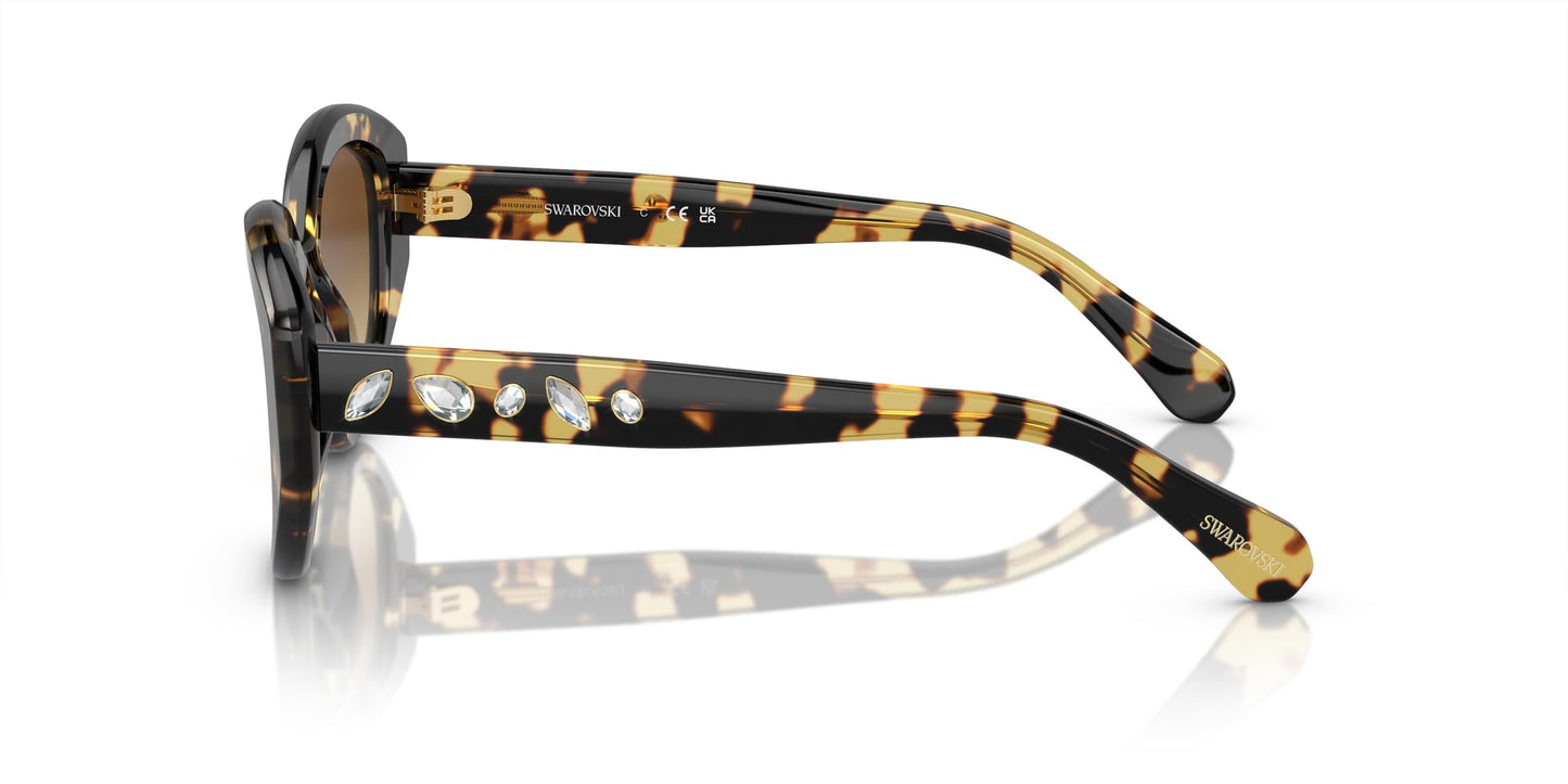 Swarovski SK6005 Sunglasses, Medium Havana/Brown Gradient, 53 mm