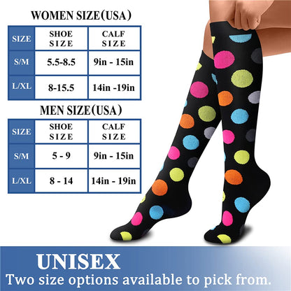 CHARMKING Compression Socks for Women & Men (8 Pairs) 15-20 mmHg Graduated Copper Support Socks are Best for Pregnant, Nurses - Boost Performance, Circulation, Knee High & Wide Calf (L/XL, Multi 23)