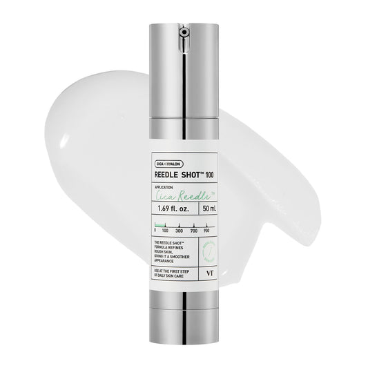 VT COSMETICS CICA Reedle Shot 100, Spicule Microneedling Serum for Pore Care & Exfoliation, Exosome, Centella Asiatica for Glass Skin, Skin Texture, Korean Liquid Skin Booster (1.69 Fl Oz / 50ml)