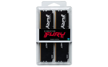 Kingston FURY Beast Black 16GB 5200MT/s DDR5 CL40 XMP 3.0 Ready Computer Memory (Kit of 2) KF552C40BBK2-16