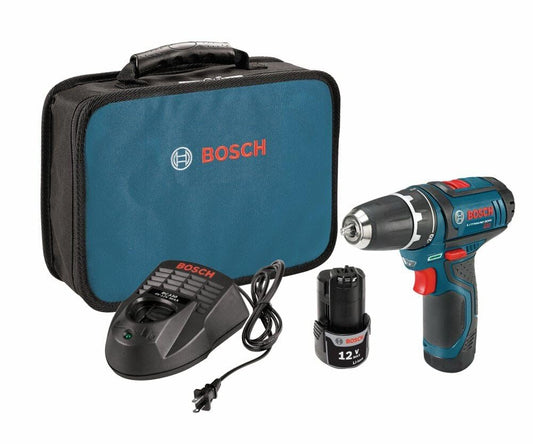 BOSCH PS31-2A 12V Max 3/8 Inch Drill/Driver Kit with (2) 2 Ah Batteries and Charger, Variable Speed