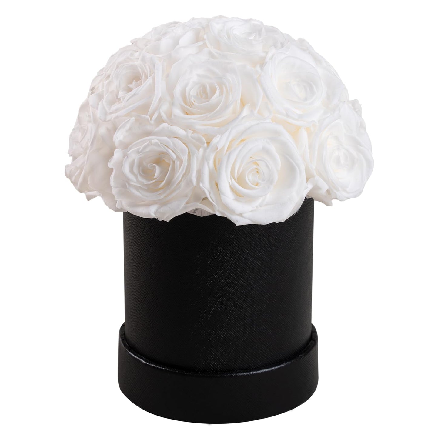 Hover Flower 18 Preserved Flowers for Delivery Prime, Roses Dome Forever Flower Decor for Party Home Table Bedroom, Anniversary, Birthday, Wedding Gifts for Women Her (White)