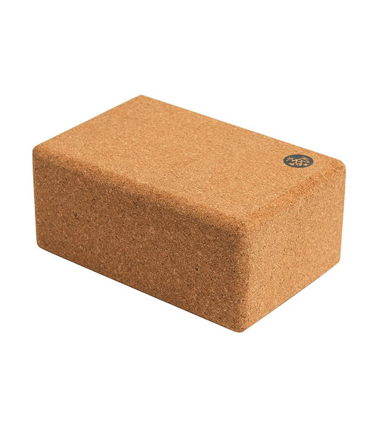 Manduka Yoga Cork Block - Yoga Prop and Accessory, Good for Travel, Comfortable Edges, Lightweight, Extra Firm Cork, 4" x 6" x 9" (10 x 15 x 22.5 cm)