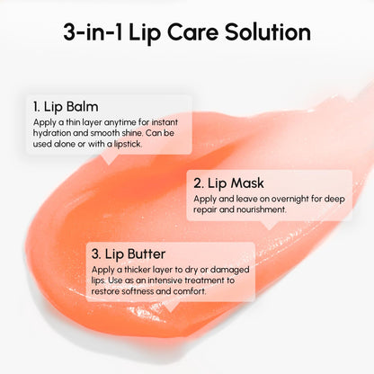 MAREE Lip Mask Overnight - Lip Moisturizer For Very Dry Lips - Hydrating Lip Butter Balm with Hyaluronic Acid & Collagen - Overnight Lip Treatment - Lip Sleeping Mask Repair - Hidratante de Labios