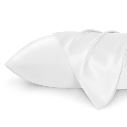 Bedsure King Size Satin Pillowcase Set of 2 - Pure White Silky Pillow Cases for Hair and Skin with Envelope Closure, Similar to Silk Pillow Cases, Gifts for Women Men, 20x36 Inches, 2pcs