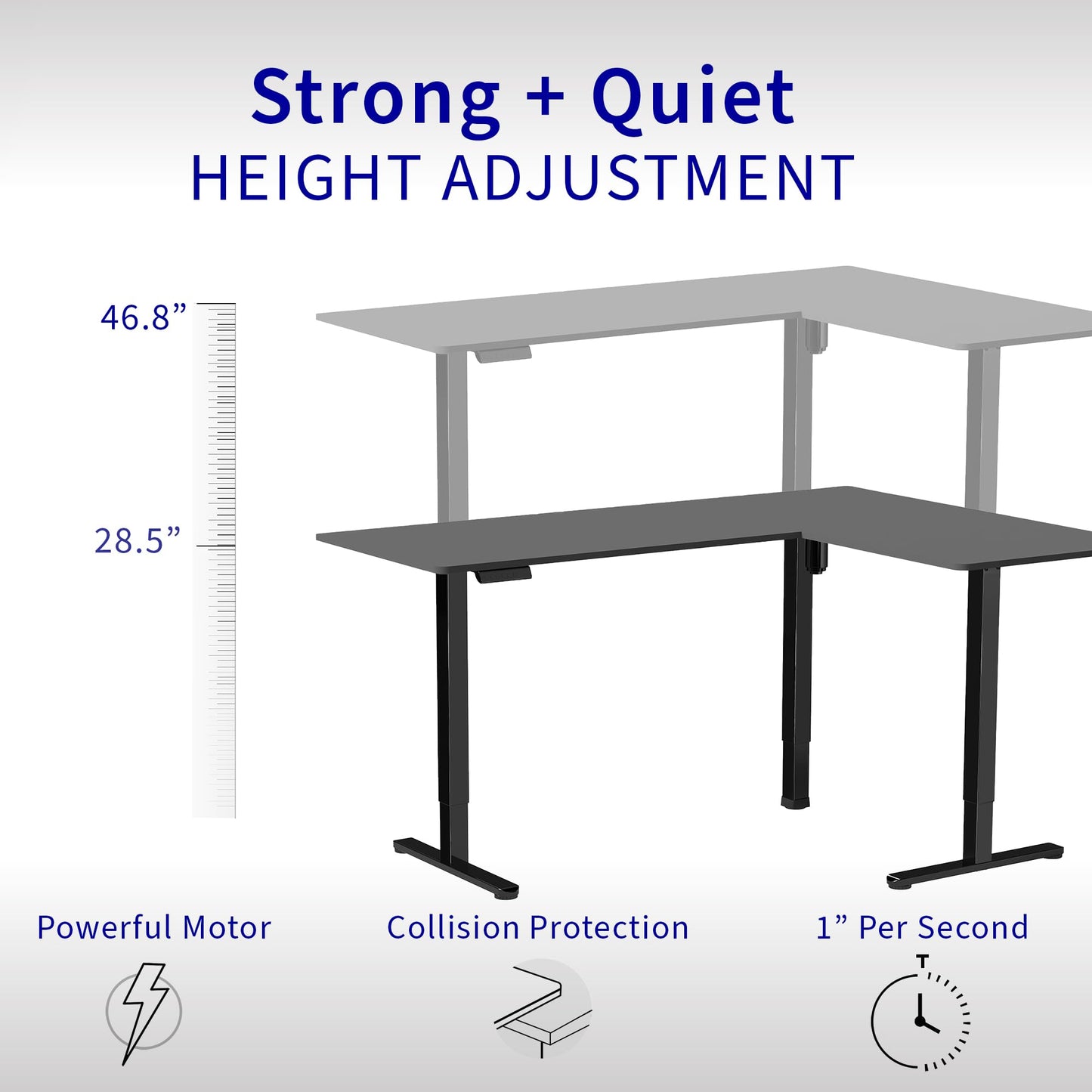 VIVO Electric Height Adjustable 75 x 63 inch Corner Stand Up Desk, Black Table Top, Black Frame, L-Shaped Standing Workstation, 3CT Series, DESK-E3CTB-75