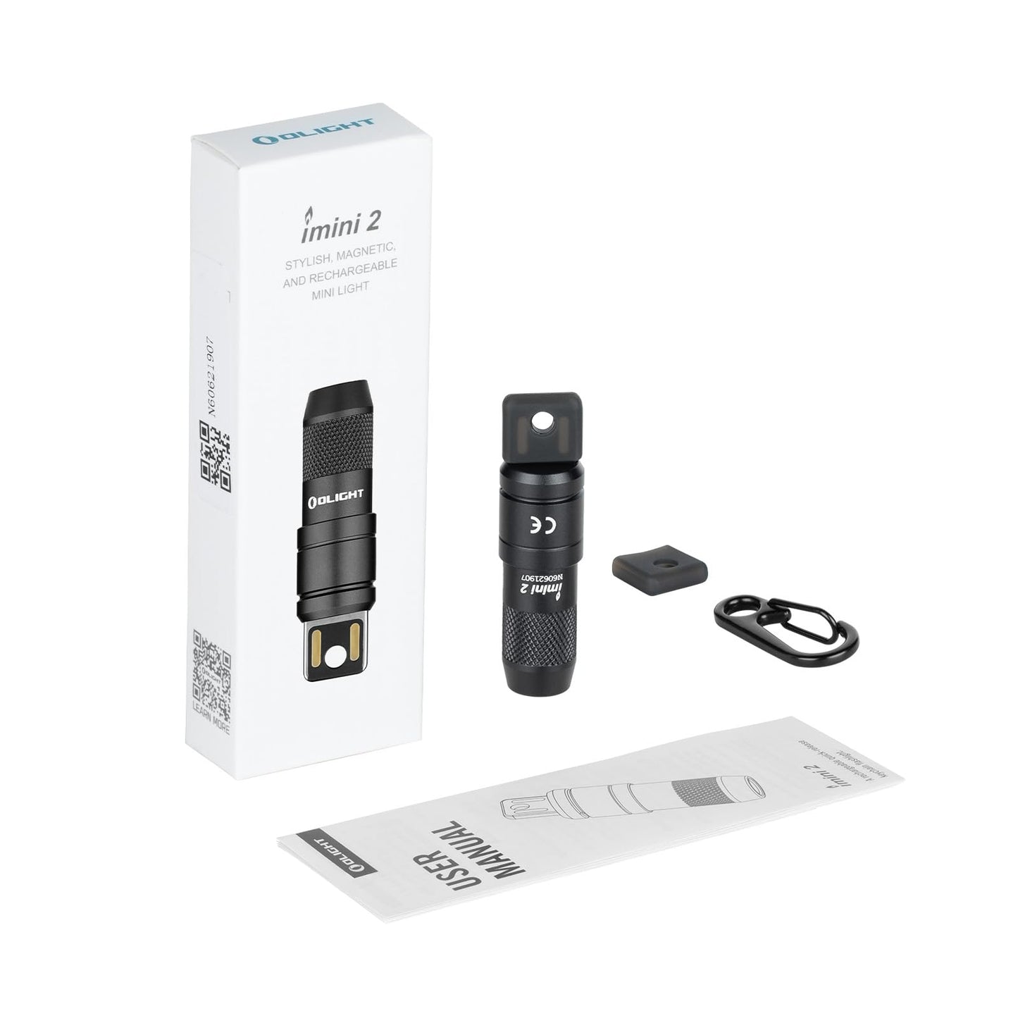 OLIGHT IMINI 2 EDC Rechargeable Keychain Flashlight, 50 Lumens Compact and Portable Mini LED Keyring Lights with Built-in Battery Ideal for Everyday Carry and Emergencies (Black)