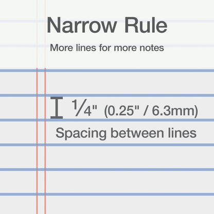 Oxford 5 x 8 Legal Pads, 12 Pack, Narrow Ruled, White Paper, 50 Sheets Per Writing Pad, Made in the USA (74019)