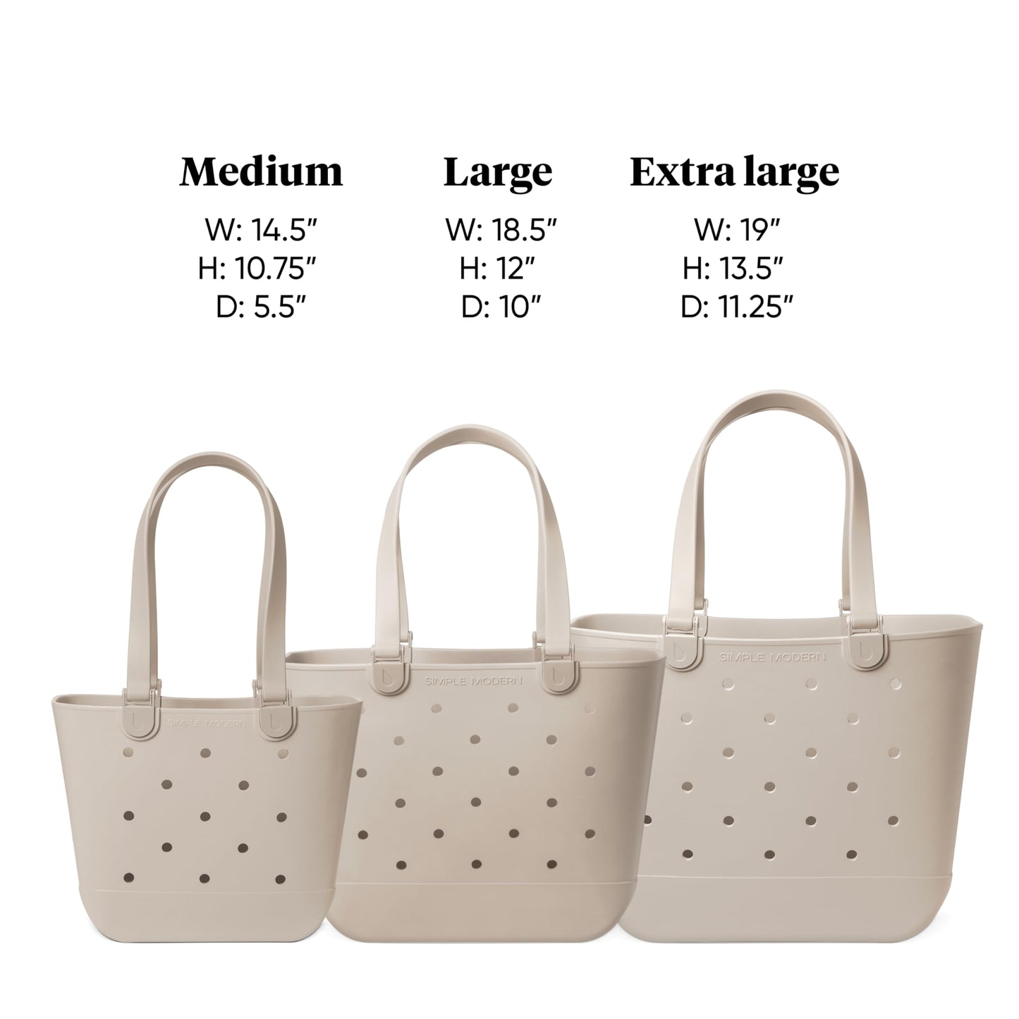 Simple Modern Extra-Large Beach Bag | Waterproof Getaway Rubber Tote with Zipper Pocket for Travel, Pool, Boat, Groceries, Sports | Almond Birch