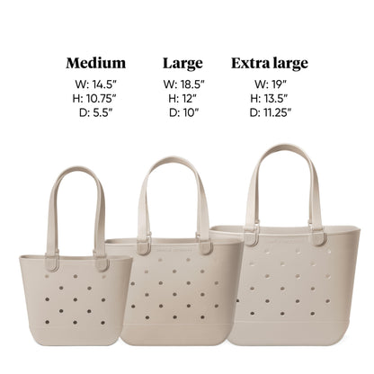 Simple Modern Extra-Large Beach Bag | Waterproof Getaway Rubber Tote with Zipper Pocket for Travel, Pool, Boat, Groceries, Sports | Almond Birch