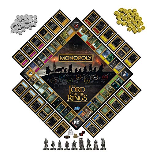 Hasbro Gaming Monopoly: The Lord of The Rings Edition Board Game Inspired by The Movie Trilogy, Play as a Member of The Fellowship, for Kids Ages 8 and Up (Amazon Exclusive)