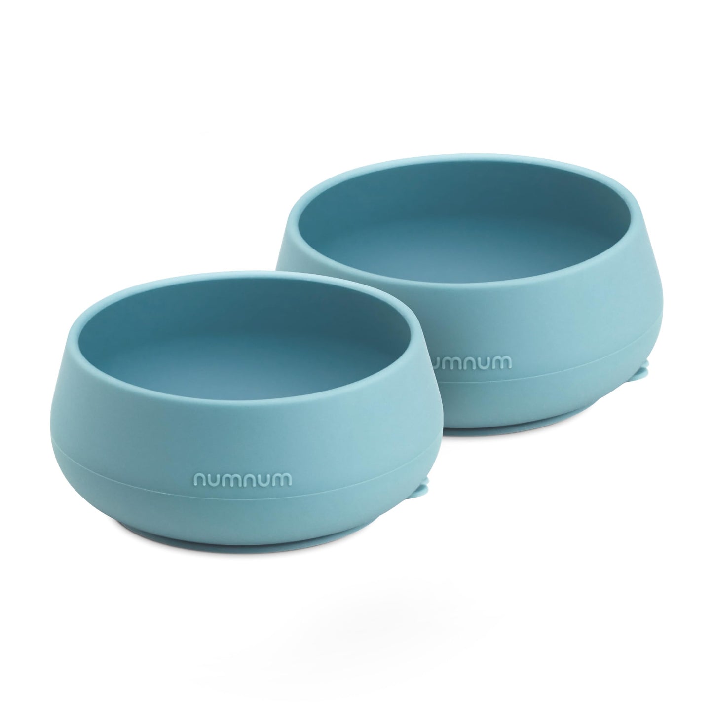 NumNum Suction Bowls for Babies & Toddlers, Extra Strong Non-Slip Suction, 100% Food-Grade Silicone, BPA-Free, Microwave & Dishwasher Safe, Baby-Led Weaning Bowls for 4+ Months, 2-Pack Blue
