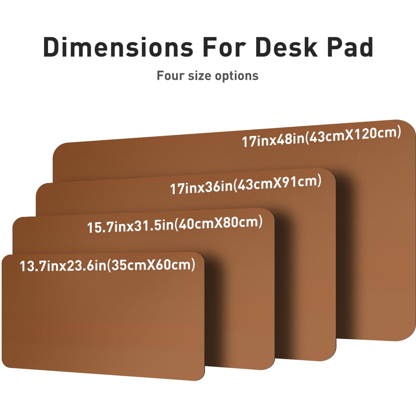 Leather Desk Pad Protector,Mouse Pad,Office Desk Mat,Non-Slip PU Leather Desk Blotter,Laptop Desk Pad,Waterproof Desk Writing Pad for Office and Home (Brown,36" x 17")