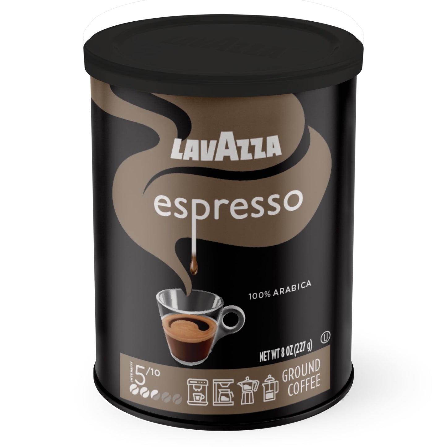 Lavazza Espresso Ground Coffee, Medium Roast, 100% Arabica, 8 oz Tin (Pack of 4)